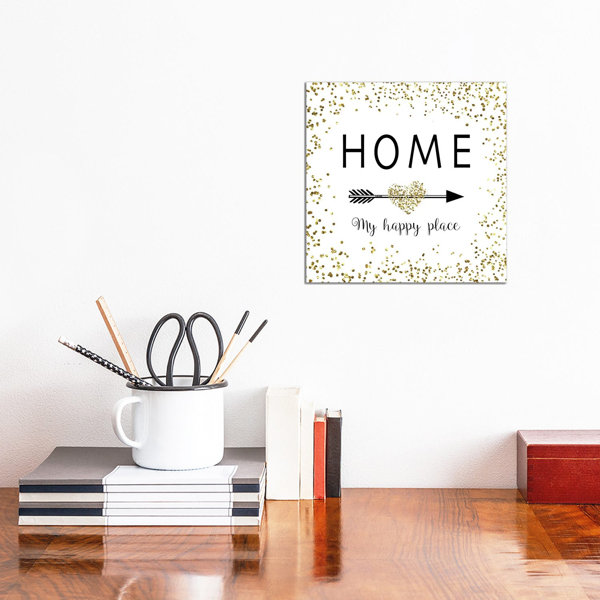 Maturi Home My Happy Place by Wrapped Canvas Typography Wayfair.co.uk